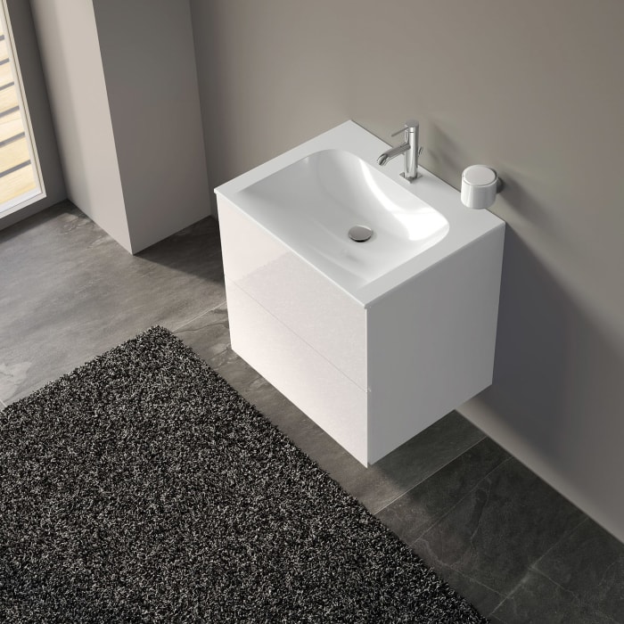 Keuco Apollo Keramik-Waschtisch mit Waschtischunterschrank 65 cm, 2 Auszüge