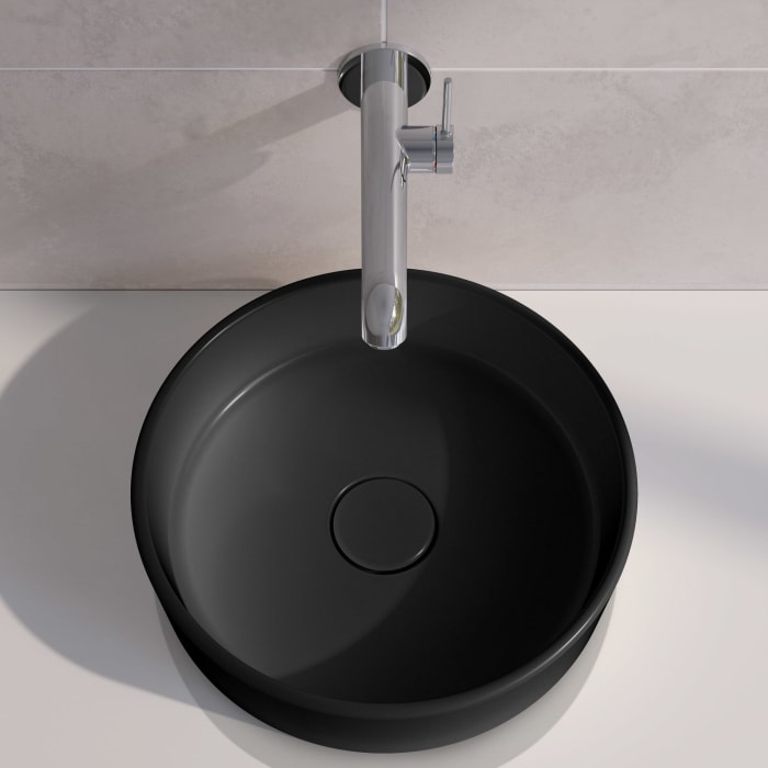 Keuco Stageline Aufsatz-Waschtisch rund 40 cm, ohne Hahnloch