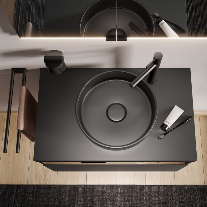 Keuco Stageline Aufsatz-Waschtisch rund 40 cm, ohne Hahnloch