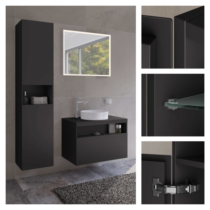 Keuco Stageline Hochschrank 40 x 180 cm, Anschlag links, ohne LED-Fachbeleuchtung