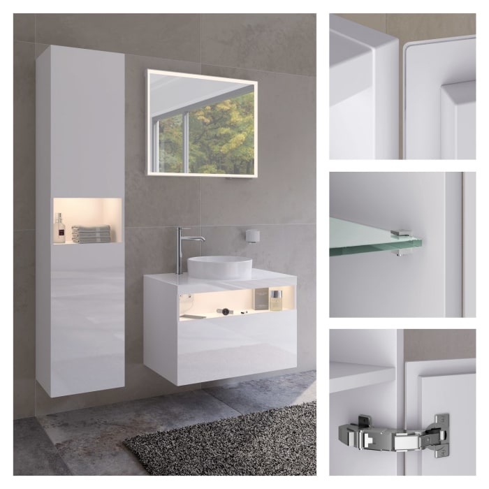 Keuco Stageline Hochschrank 40 x 180 cm, Anschlag rechts, mit LED-Fachbeleuchtung