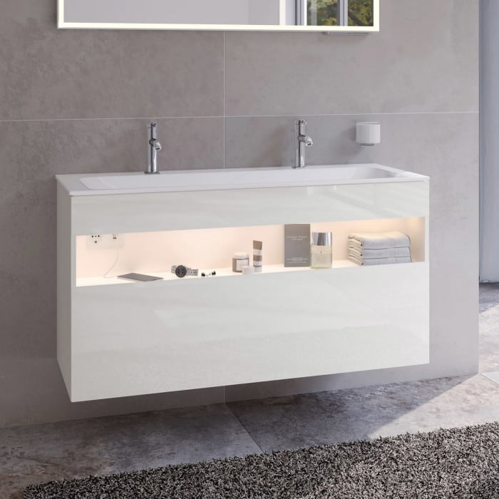 Keuco Stageline Waschtischunterbau 120 x 62,5 cm, mit 1 Auszug und LED-Fachbeleuchtung