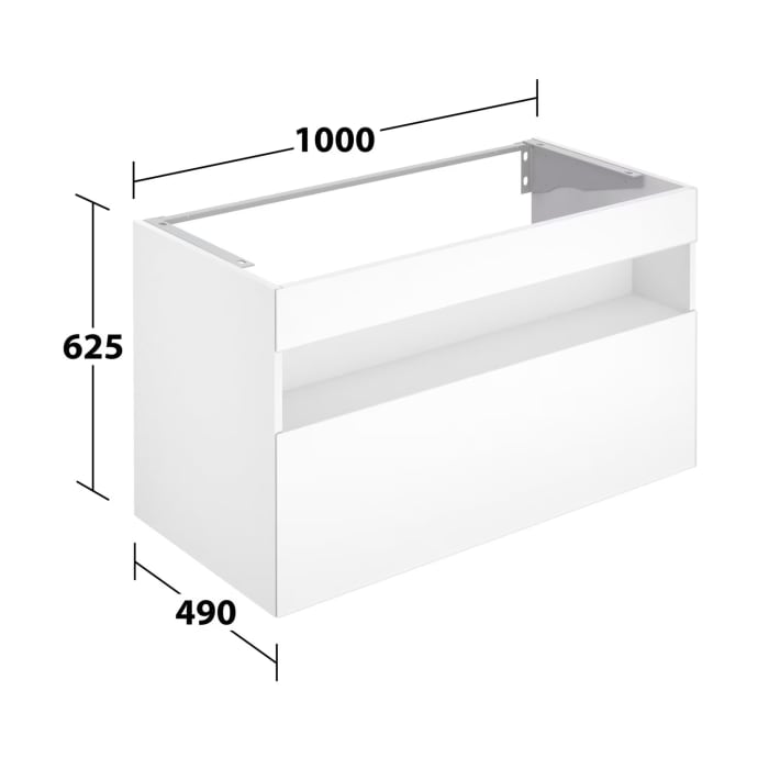 Keuco Stageline Waschtischunterbau 100 x 62,5 cm, mit Steckdose und Beleuchtung, CH Version