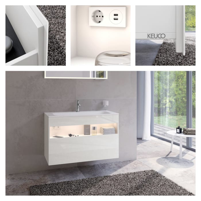 Keuco Stageline Waschtischunterbau 100 x 62,5 cm, mit 1 Auszug und LED-Fachbeleuchtung