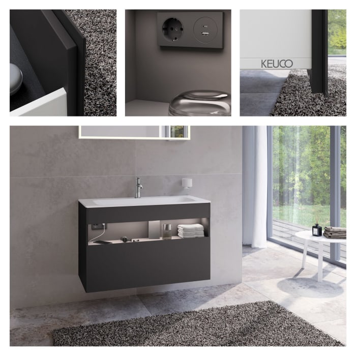 Keuco Stageline Waschtischunterbau 100 x 62,5 cm, mit 1 Auszug und LED-Fachbeleuchtung