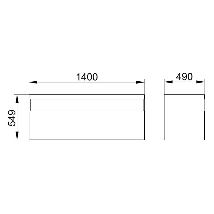 Keuco Stageline Waschtischunterbau 140 x 55 cm, mit offenem Ablagefach und 1 Auszug, 2 Hahnlöcher