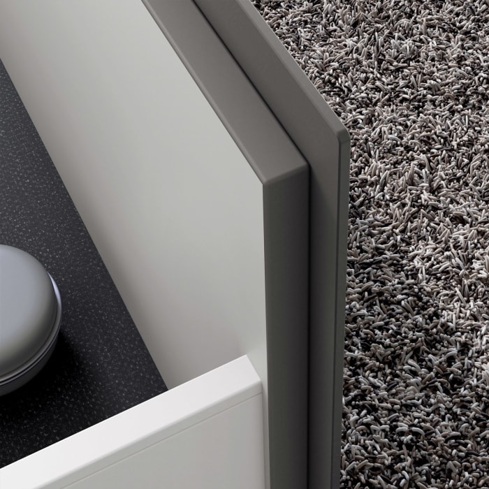 Keuco Stageline Waschtischunterbau 140 x 55 cm, mit offenem Ablagefach und 1 Auszug, 2 Hahnlöcher