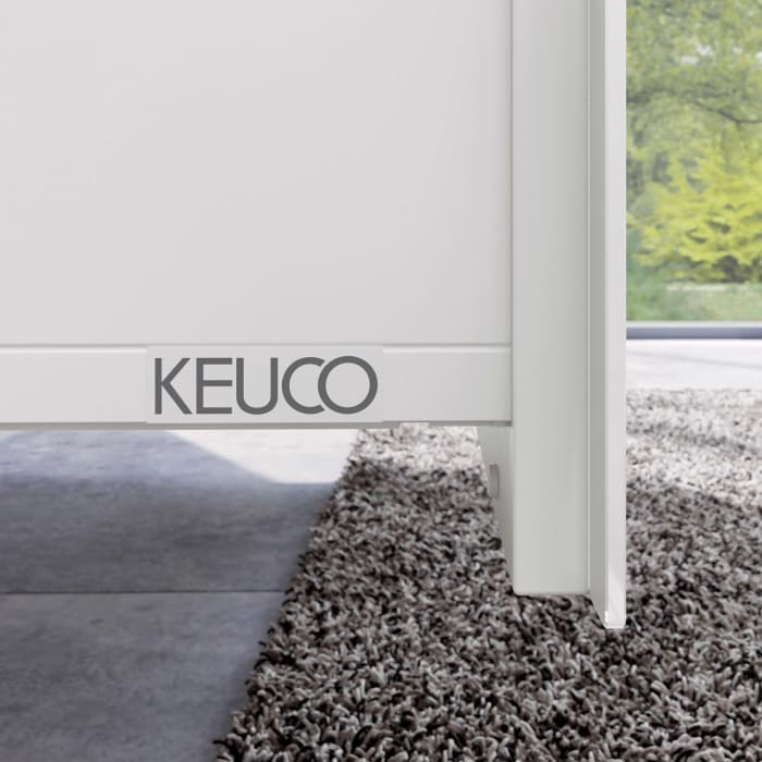 Keuco Stageline Waschtischunterbau 140 x 55 cm, mit offenem Ablagefach und 1 Auszug, 2 Hahnlöcher