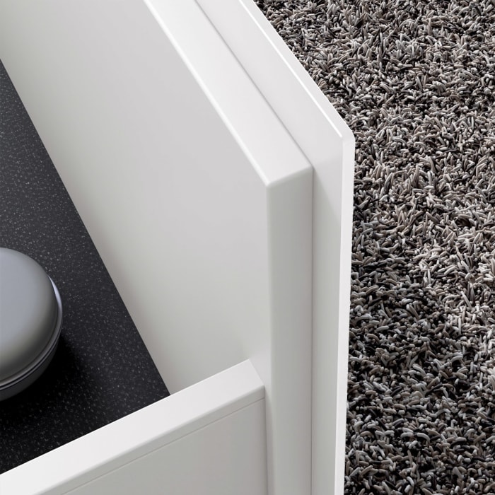 Keuco Stageline Waschtischunterbau 140 x 55 cm, mit offenem Ablagefach mit LED-Beleuchtung, Steckdose und 1 Auszug, ohne Hahnloch