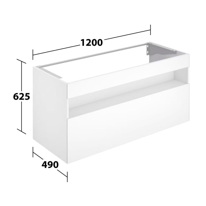 Keuco Stageline Waschtischunterbau 120 x 62,5 cm, mit 1 Auszug und LED-Fachbeleuchtung