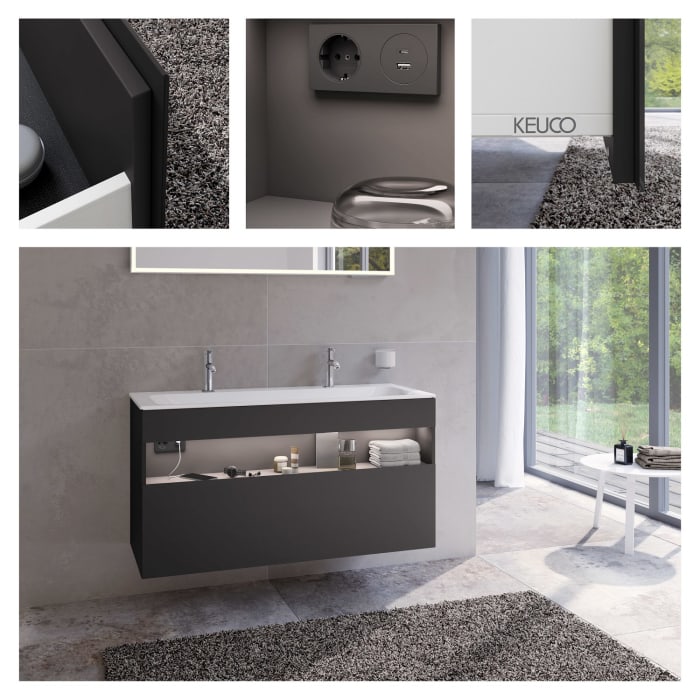 Keuco Stageline Waschtischunterbau 120 x 62,5 cm, mit 1 Auszug und LED-Fachbeleuchtung