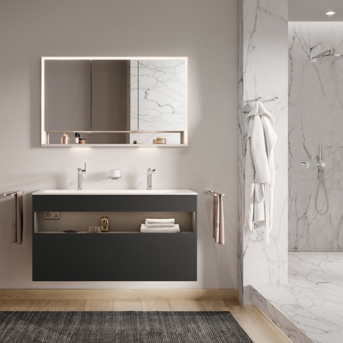 Keuco Stageline Waschtischunterbau 120 x 62,5 cm, mit 1 Auszug und LED-Fachbeleuchtung