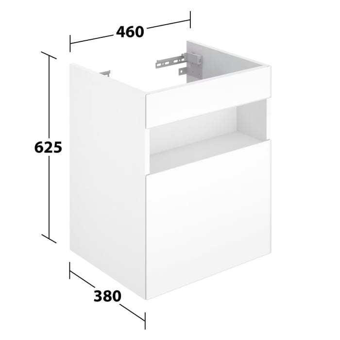 Keuco Stageline Waschtischunterbau 46 x 62,5 cm, Anschlag rechts, 1-türig