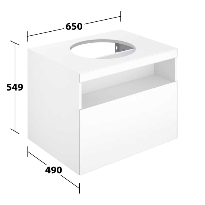 Keuco Stageline Waschtischunterbau 65 cm, ohne Hahnloch