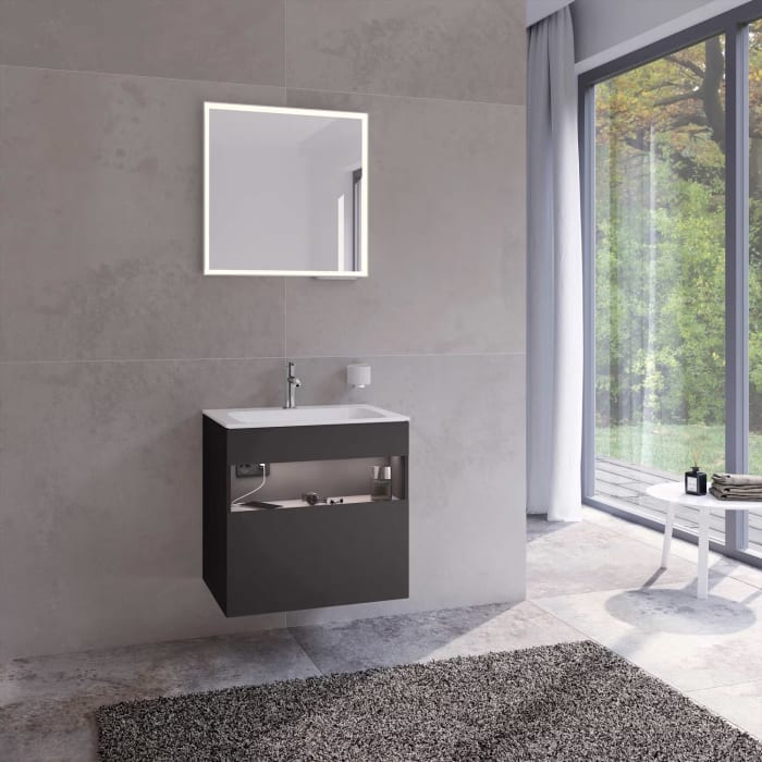 Keuco Stageline Waschtischunterbau 65 x 62,5 cm, mit 1 Auszug und LED-Fachbeleuchtung