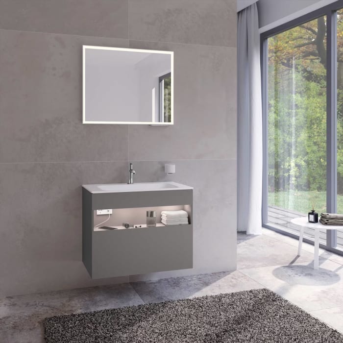 Keuco Stageline Waschtischunterbau 80 x 62,5 cm, mit 1 Auszug und LED-Fachbeleuchtung