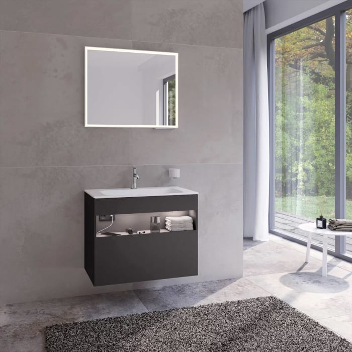 Keuco Stageline Waschtischunterbau 80 x 62,5 cm, mit 1 Auszug und LED-Fachbeleuchtung