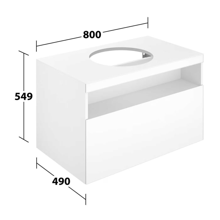 Keuco Stageline Waschtischunterbau 80 cm, ohne Hahnloch