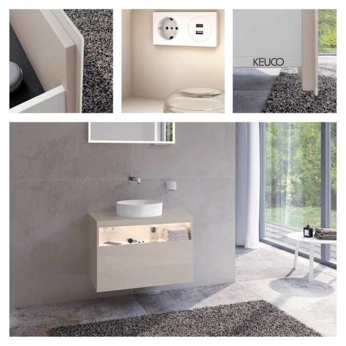 Keuco Stageline Waschtischunterbau 80 cm, ohne Hahnloch, mit LED-Fachbeleuchtung