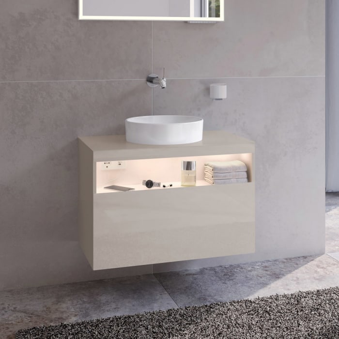 Keuco Stageline Waschtischunterbau 80 cm, ohne Hahnloch, mit LED-Fachbeleuchtung