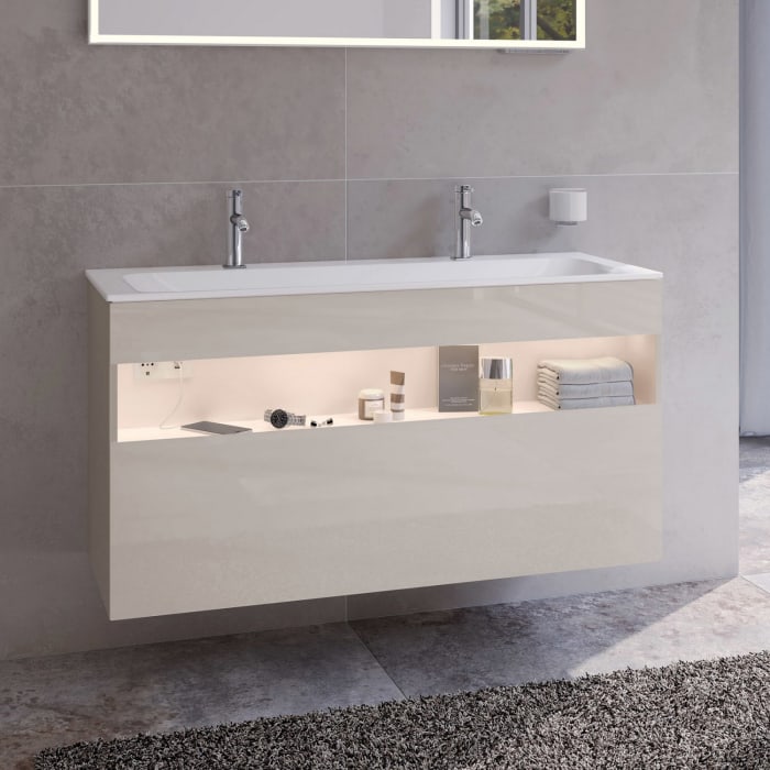 Keuco Stageline Waschtischunterbau 120 x 62,5 cm, mit 1 Auszug und LED-Fachbeleuchtung