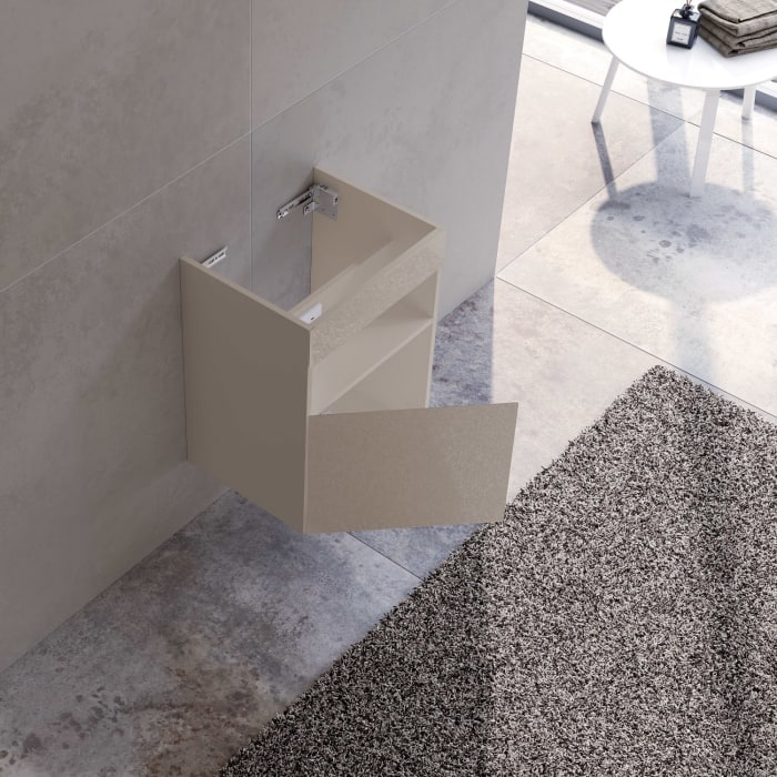 Keuco Stageline Waschtischunterbau 46 x 62,5 cm, Anschlag links, 1-türig, mit LED-Fachbeleuchtung