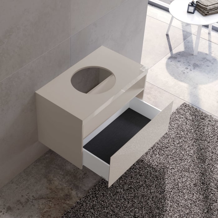 Keuco Stageline Waschtischunterbau 80 cm, ohne Hahnloch, mit LED-Fachbeleuchtung