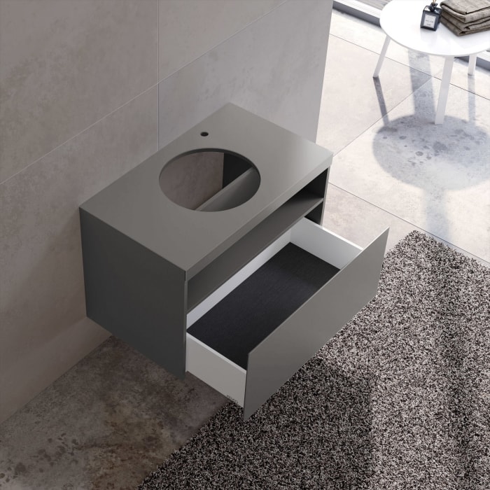 Keuco Stageline Waschtischunterbau 80 cm, Hahnloch rechts