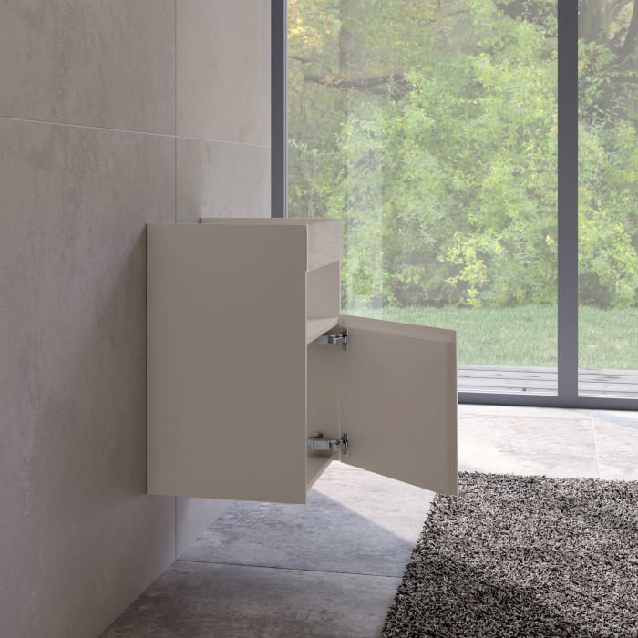 Keuco Stageline Waschtischunterbau 46 x 62,5 cm, Anschlag rechts, 1-türig, mit LED-Fachbeleuchtung