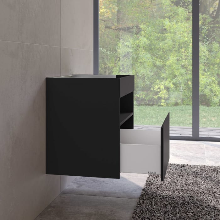 Keuco Stageline Waschtischunterbau 65 x 62,5 cm, mit 1 Auszug und LED-Fachbeleuchtung