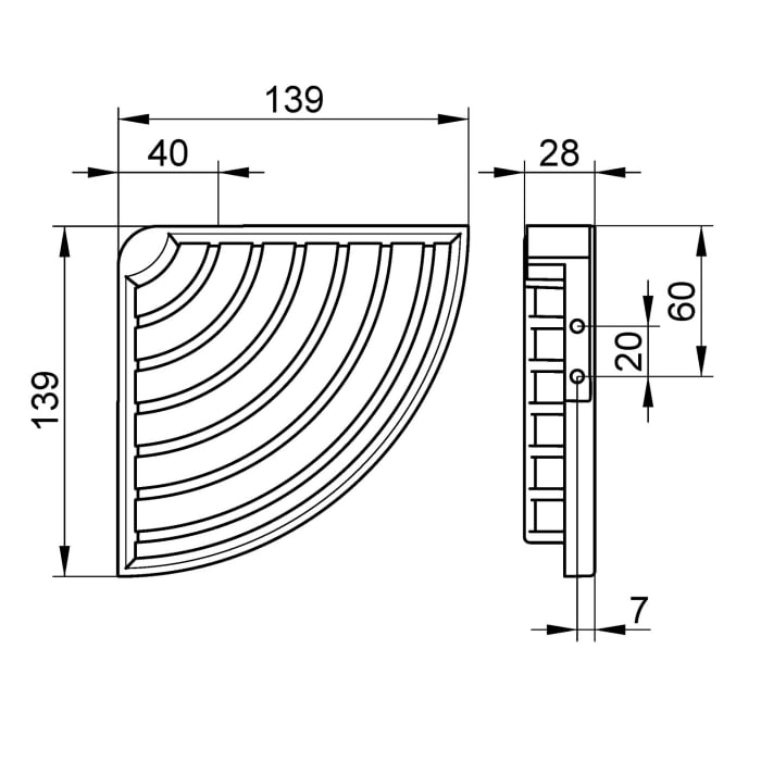 Keuco Eckseifenkorb 19,7 x 13,3 cm