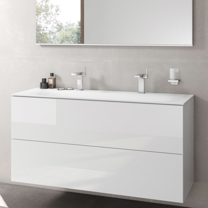 Keuco EDITION 11 Keramik-Doppelwaschtisch 140,5 cm mit 2 Hahnlöchern