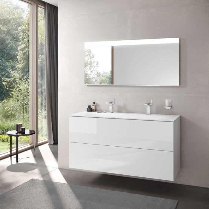 Keuco EDITION 11 Keramik-Doppelwaschtisch 140,5 cm mit 2 Hahnlöchern