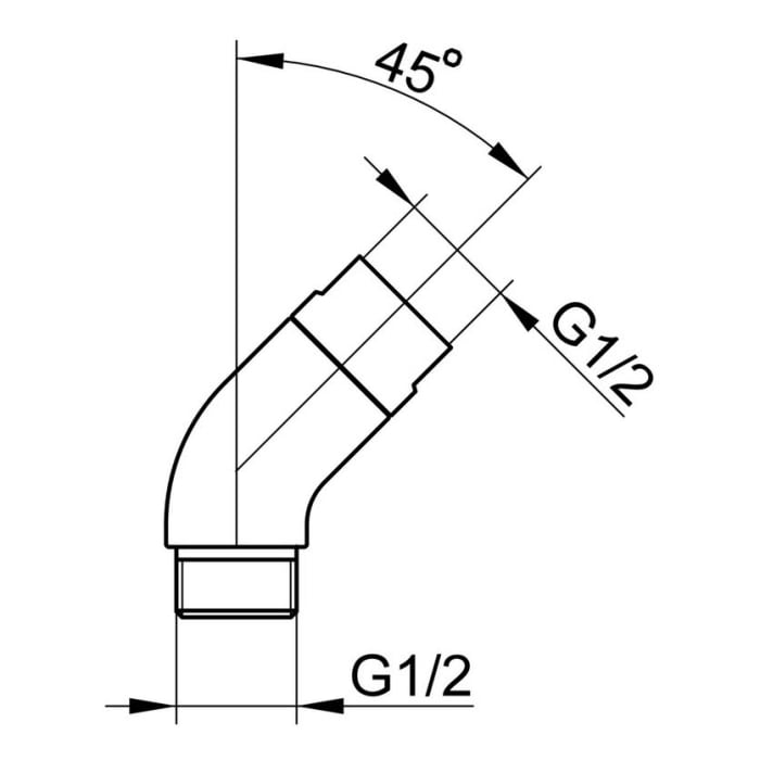 Keuco Brausebogen für Handbrausen 45°