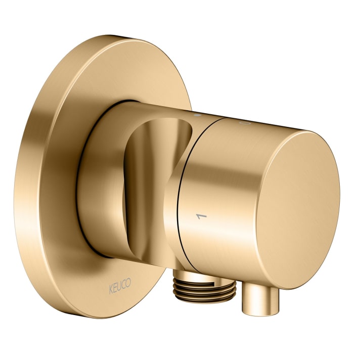 Keuco IXMO Ab- und Umstellventil für 2 Verbraucher, Unterputz, mit Schlauchanschluss und Brausehalter, Rosette rund