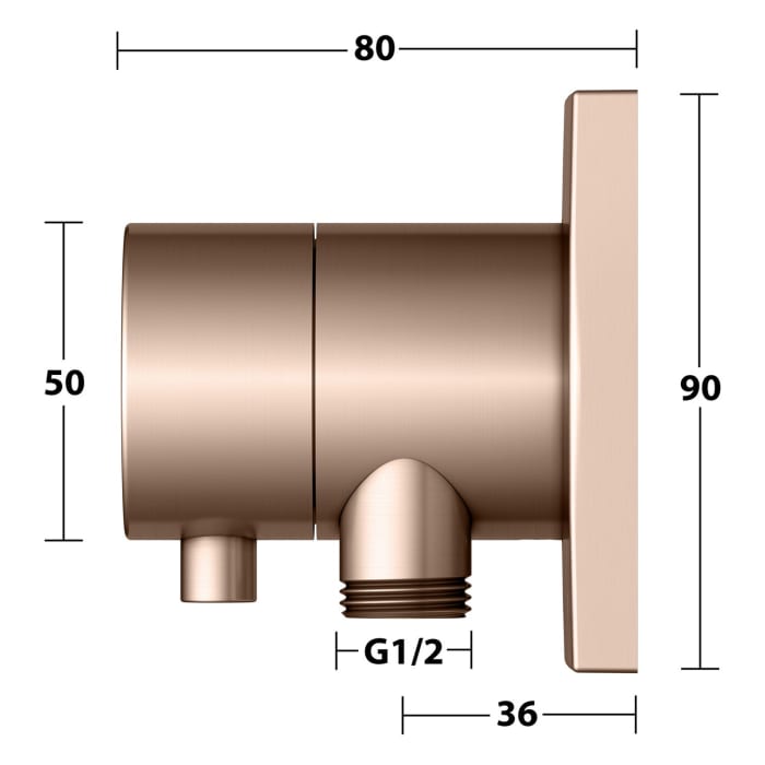 Keuco IXMO Umstellventil für 2 Verbraucher, Unterputz, mit Schlauchanschluss, Rosette eckig
