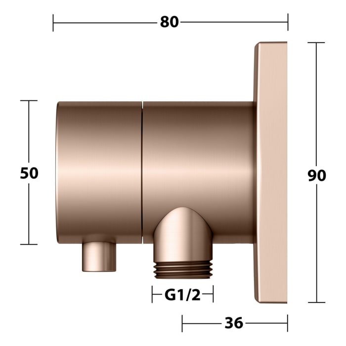 Keuco IXMO Umstellventil für 2 Verbraucher, Unterputz, mit Schlauchanschluss und Brausehalter, Rosette eckig