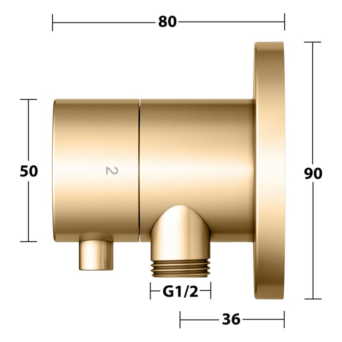 Keuco IXMO Ab- und Umstellventil für 2 Verbraucher, Unterputz, mit Schlauchanschluss, Rosette rund