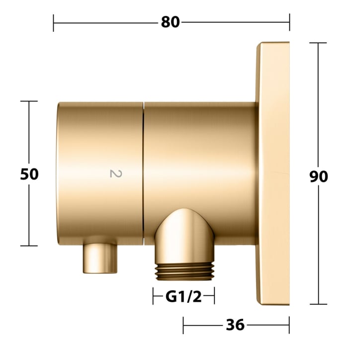 Keuco IXMO Ab- und Umstellventil für 2 Verbraucher, Unterputz, mit Schlauchanschluss und Brausehalter, Rosette eckig
