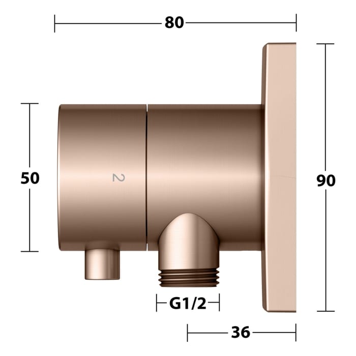 Keuco IXMO Ab- und Umstellventil für 2 Verbraucher, Unterputz, mit Schlauchanschluss und Brausehalter, Rosette eckig