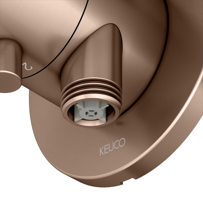 Keuco IXMO Umstellventil für 2 Verbraucher, Unterputz, mit Schlauchanschluss und Brausehalter, Rosette rund