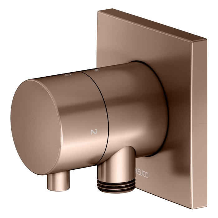 Keuco IXMO Ab- und Umstellventil für 2 Verbraucher, Unterputz, mit Schlauchanschluss und Brausehalter, Rosette eckig