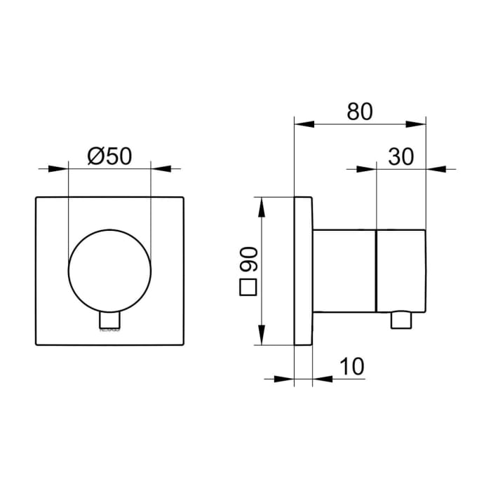Keuco IXMO Umstellventil für 2 Verbraucher, Unterputz, Rosette eckig