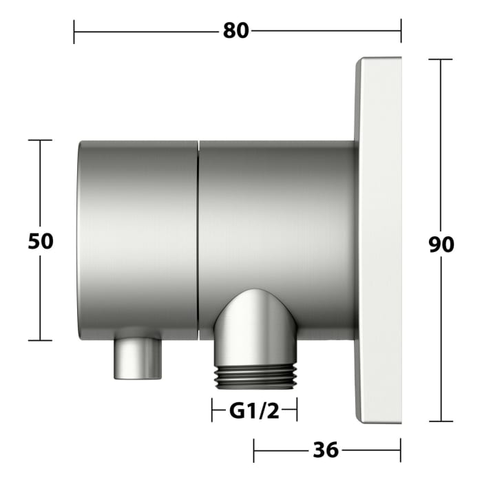 Keuco IXMO Umstellventil für 2 Verbraucher, Unterputz, mit Schlauchanschluss, Rosette eckig