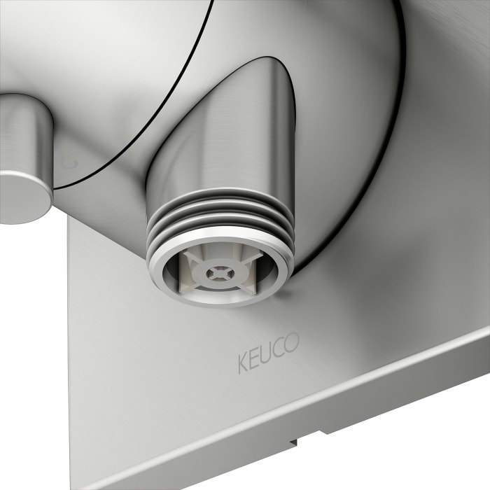 Keuco IXMO Umstellventil für 2 Verbraucher, Unterputz, mit Schlauchanschluss und Brausehalter, Rosette eckig