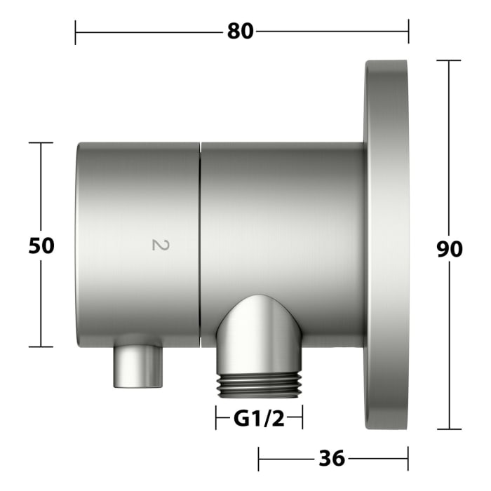 Keuco IXMO Ab- und Umstellventil für 2 Verbraucher, Unterputz, mit Schlauchanschluss und Brausehalter, Rosette rund