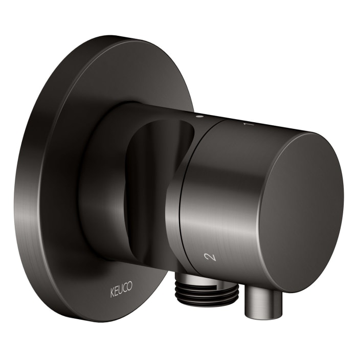 Keuco IXMO Umstellventil für 3 Verbraucher, Unterputz, mit Schlauchanschluss und Brausehalter, Rosette rund