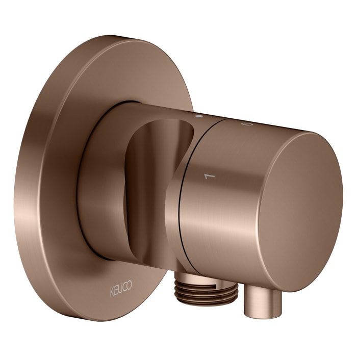 Keuco IXMO Ab- und Umstellventil für 3 Verbraucher, Unterputz, mit Schlauchanschluss und Brausehalter, Rosette rund