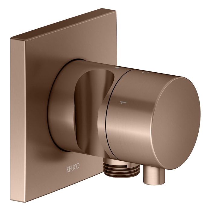 Keuco IXMO Ab- und Umstellventil für 3 Verbraucher, Unterputz, mit Schlauchanschluss und Brausehalter, Rosette eckig