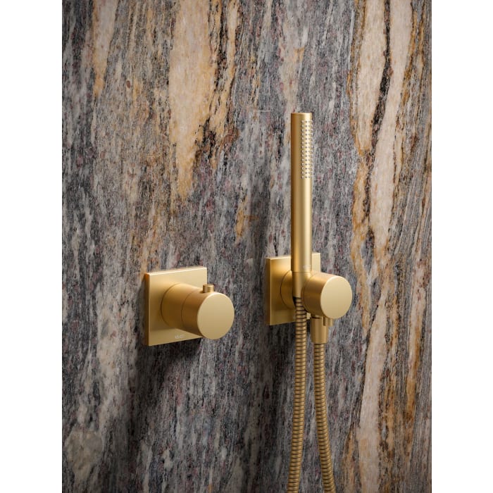 Keuco IXMO Ab- und Umstellventil für 3 Verbraucher, Unterputz, mit Schlauchanschluss und Brausehalter, Rosette eckig